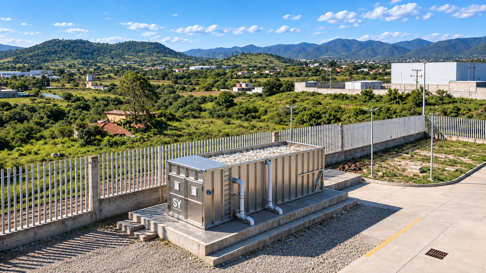 Reactor MBBR con medio soporte, aireación SBR, blowers y tablero eléctrico